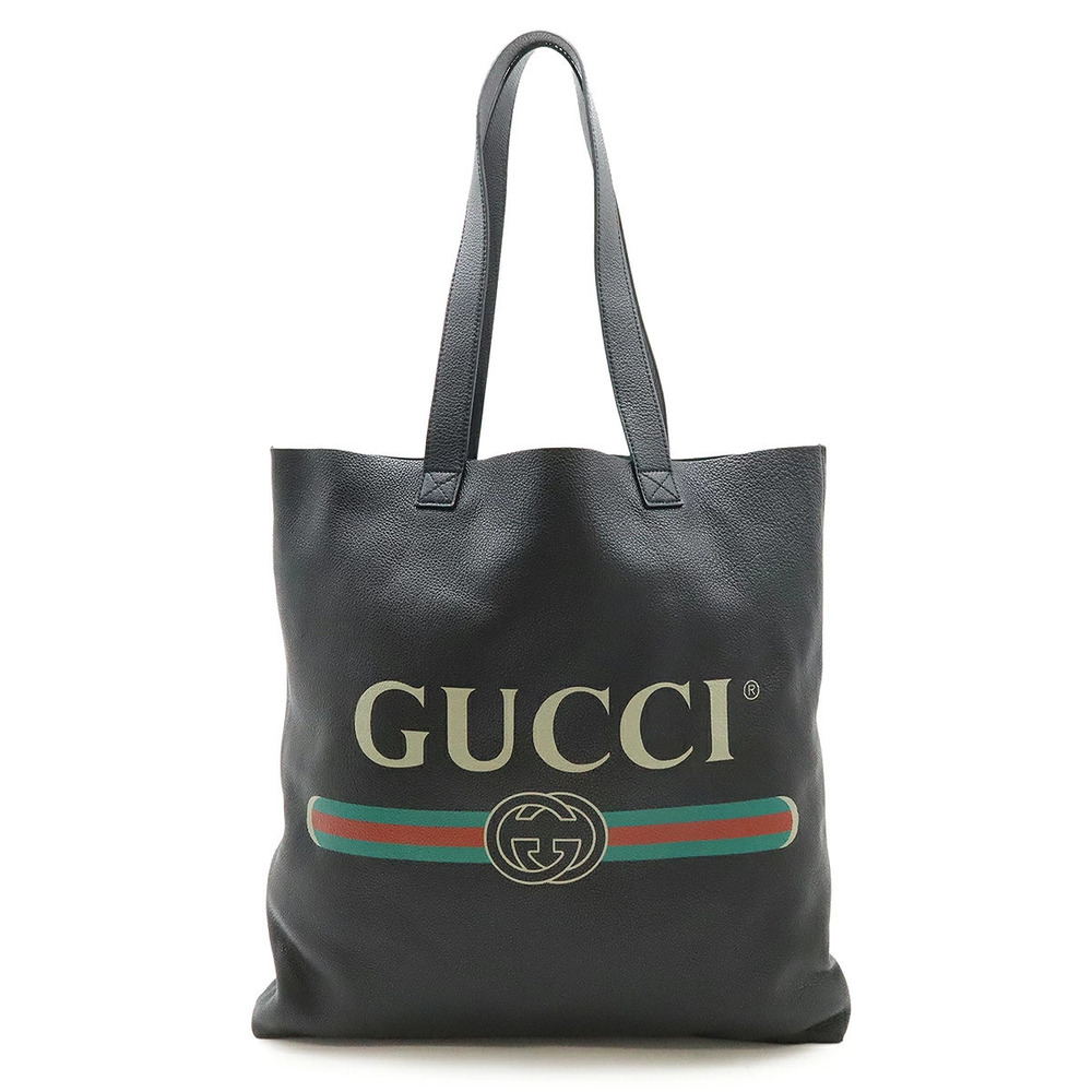 Gucci Tote Bag Shoulder Hobo Leather Black